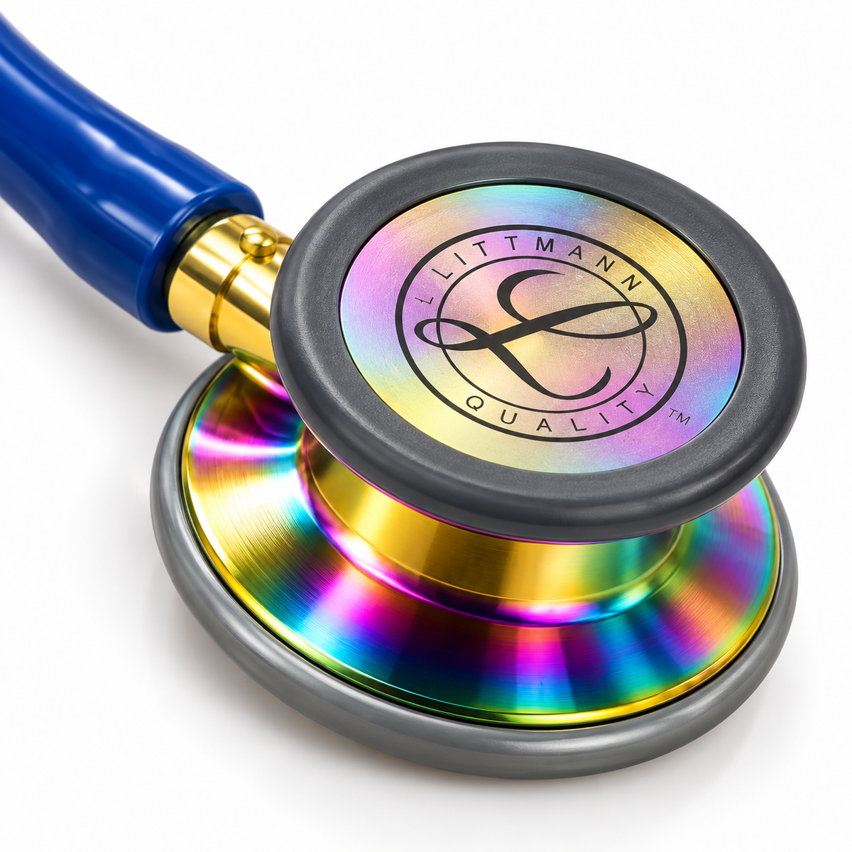 3M Littmann Classic III Stethoscope – Blue Tubing, Gold Binaurals & Rainbow Chestpiece