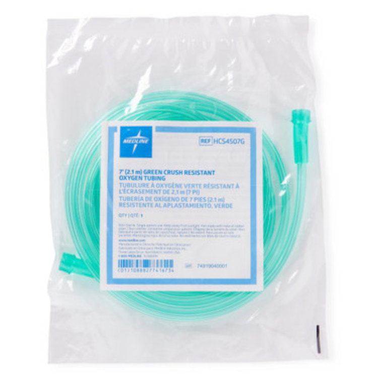 Green Oxygen Tubing with Standard Connector
