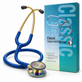 3M Littmann Classic III Stethoscope – Blue Tubing, Gold Binaurals & Rainbow Chestpiece